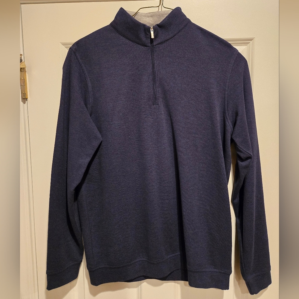 Peter Millar Navy Crown Comfort 1/4 Zip Quarter Zip Pullover Men's Medium